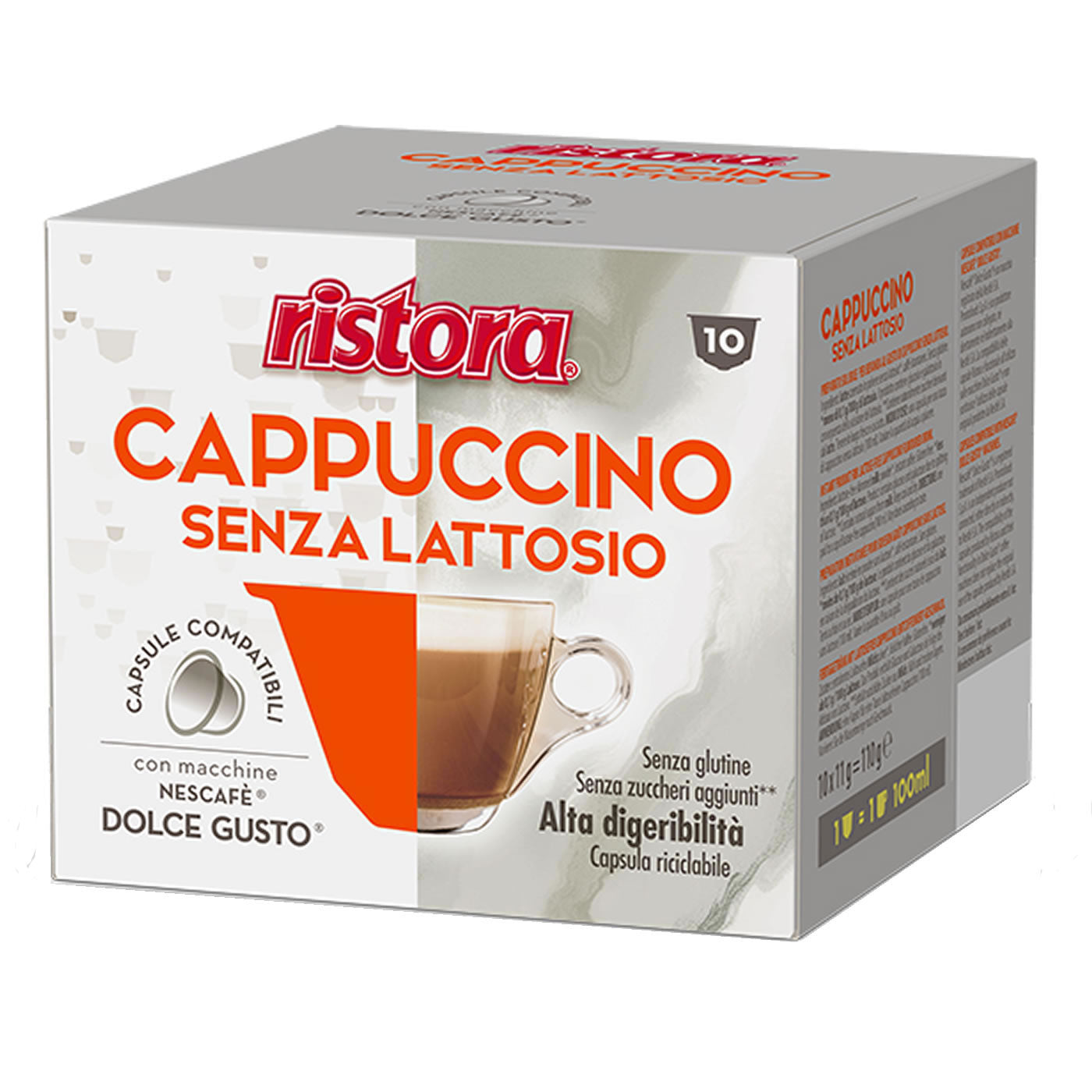 Cappuccino Senza Zucchero e Senza Lattosio Capsule Compatibili Nescafè Dolce Gusto