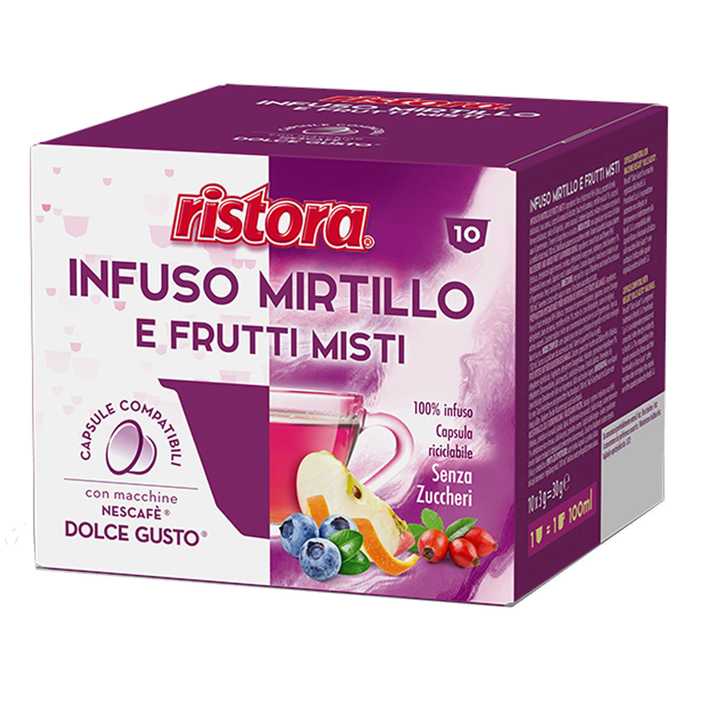 Infuso Mirtillo e Frutti Misti Capsule compatibili Nescafè Dolce Gusto